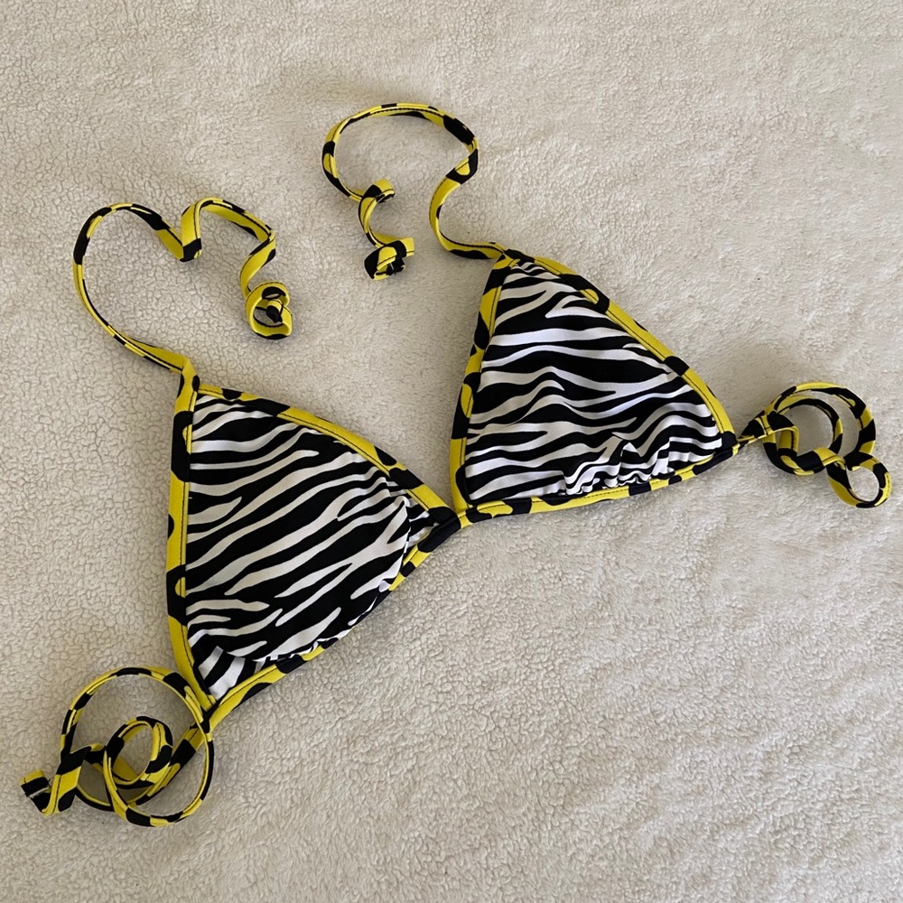 Reversible Bikini Top Zebra/Leopard Print